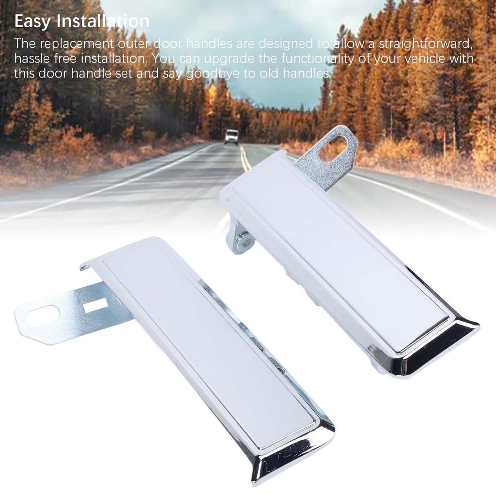 Car Chrome Outer Door Handle Rustproof Left Right Metal Exterior Door Handle Set For Land Cruiser FJ40 BJ40 BJ42 FJ45