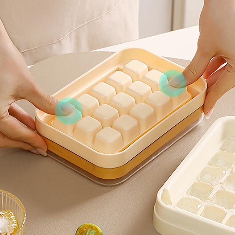 15 Grid Plastic Ice Mould For Summer Drinks Reusable Fast Freeze Ice Mold With Lid, Perfect For Cocktails Beverage Cooling Party