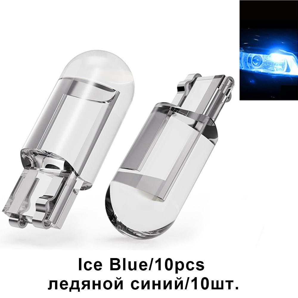 10pcs T10 W5W 194 168 LED Bulbs Reading Light COB Led Auto Dome Lights License Plate Lamp 3000K Ice Blue Amber White for 12V 24V