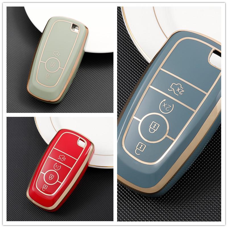 New Tpu Key Case Cover for Ford Fusion Mustang Explorer F-150 F-250 F-350 2017 2018 Remote Key Case Fob Shell Cover Skin Holder
