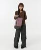 OHESHIO Shirring Color Block Long Sleeve, Brown