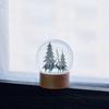 shesay Snow Globe Forest Christmas Fir Tree Reindeer Forest Natural Wood Ornament that blends seamlessly into your interior decor Entrance Desk