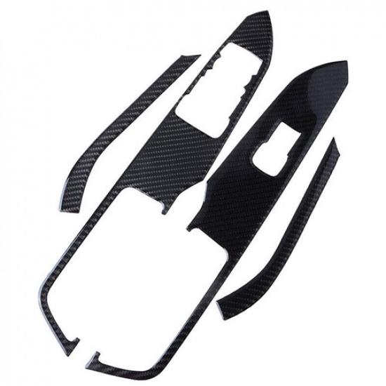 Carbon Fiber Interior Window Switch Cover Trim Fit For Ford Mustang 2015- US