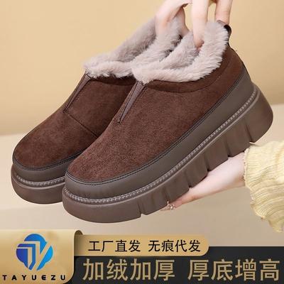 Chaussures femmes nouvelle hiver velours polyvalentes bottes de neige antidérapantes confortables semelle souple à enfiler chaussures pour mère