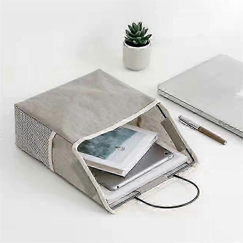 2pcs Cotton Linen Wallmounted Storage Bag Wall Hanging Organizer Book Magazine Holder