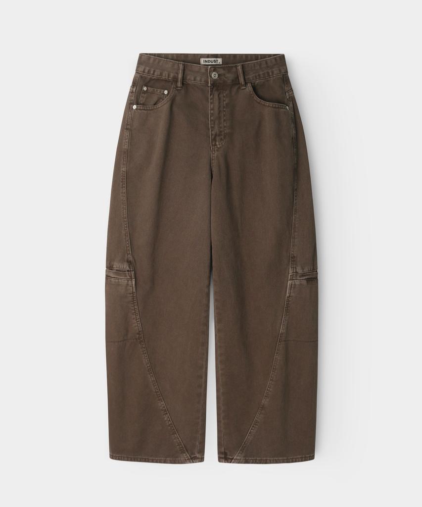 INDUST Pigment Washed Curved Wide Pants_Charcoal