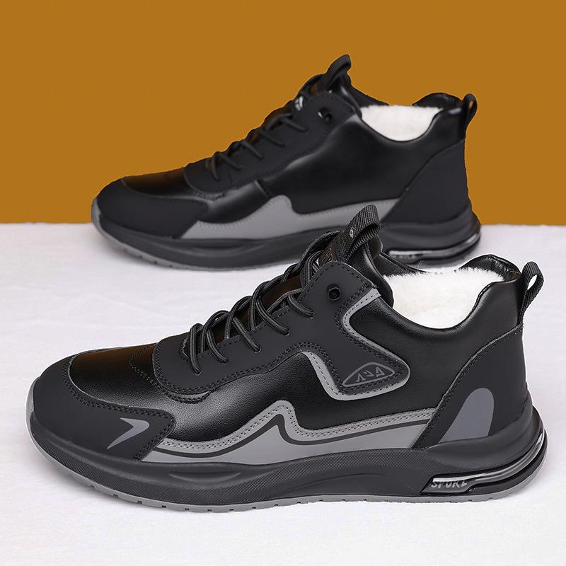 

Shoes Men s new cotton shoes Versatile velvet shoes Warm casual shoes High top cotton leather shoes 39 чёрный