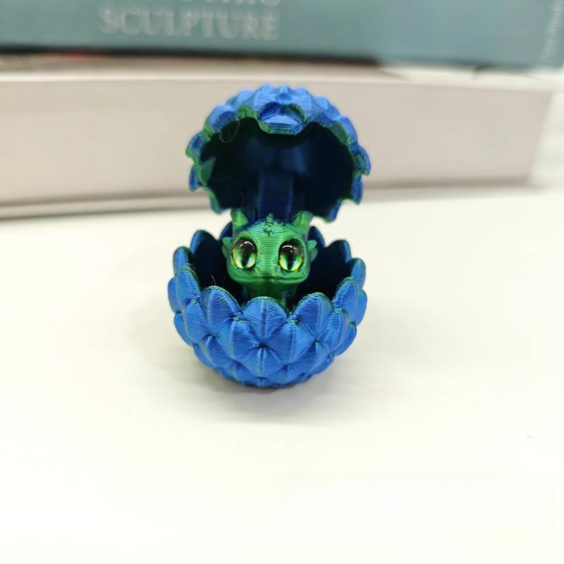3D Printed Dragon Egg Figures Animal Toys Dragon Toys Simulation Eyes Home Accessories Desktop Decor Kids Toy Gift