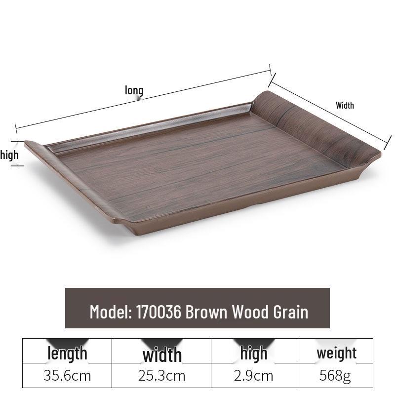 Plateau rectangulaire en plastique noir nordique pour chambre d'hôtel, tasses à thé et à eau, articles de toilette et vaisselle de restauration
