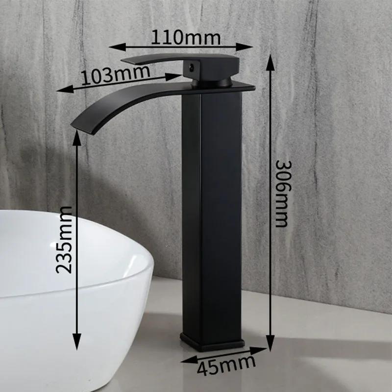 Waterfall Bathroom Basin Faucet Stainless Steel Hot and Cold Mixer Faucets Sink Faucets Bathroom Kitchen Deck Mounted