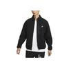 Nike Klubová ležérní móda Jednoduchá fleecová bunda na zip s dlouhým rukávem Pánské bundy Černá Bílá FZ0889-010