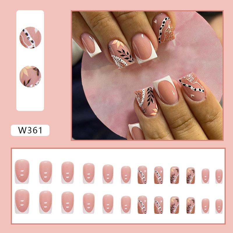 European And American Wind Bursts, Nail Art Is Sweet And Cool, Leopard Print Is Fresh, Lake Blue Is Naturally Sweet, And Nail Pads Are Worn.