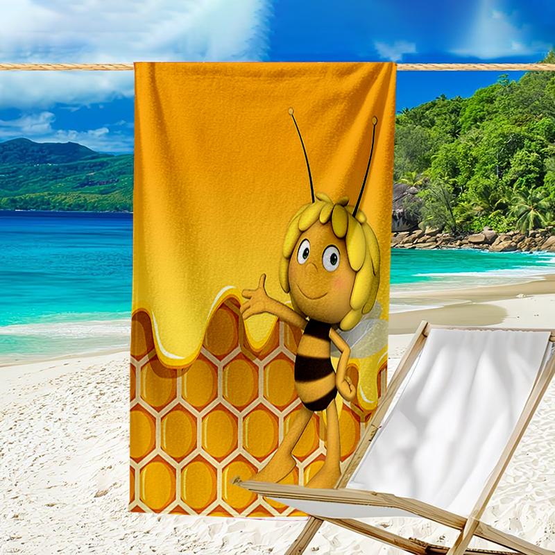 Proof Beach Towel with a Maya the Bee Pattern - Soft,absorbent,quick-drying,machine Washable - Perfect for Swimming,camping,bathing