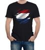 Trasig Nederländsk Flagga T-shirt Herr Dam T-shirts Topp – Holländsk Nationell Stolthet, Holland Amsterdam Present