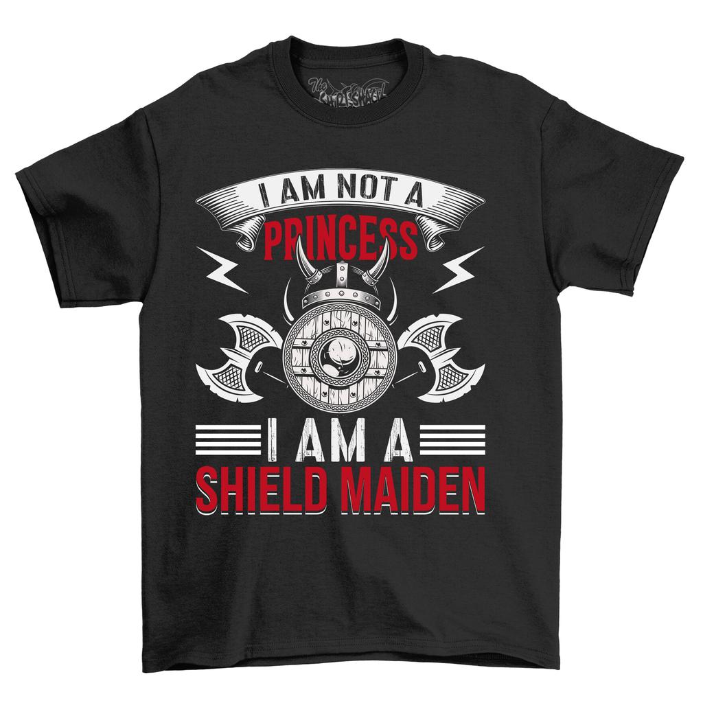 Not a Princess, Shield Maiden T-Shirt Mens Womens Tees Top - Show Your Warrior Spirit! Funny Viking T