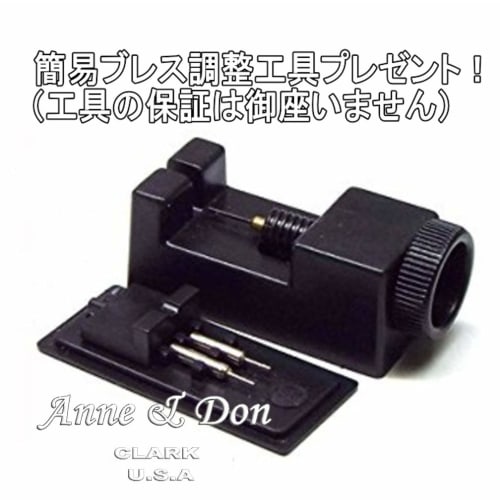 Limited Edition Pair Watches: Don Clark Men's Watch, High-Performance Japanese-Made Chronograph, Anne Clark Women's Watch, Pink Gold with Heart Chain