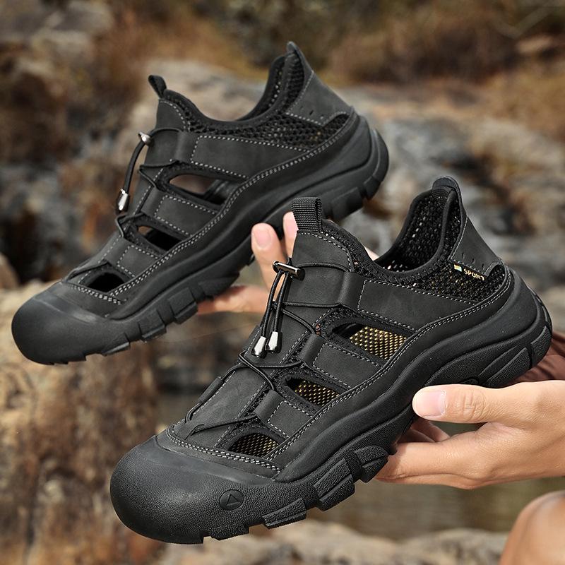Summer Men s Breathable Large Size Hollow Mesh Outdoor Casual Shoes Size 40