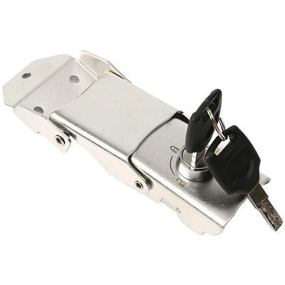 Weather Resistant Detachable Stainless Steel Motorcycle Buckle Lock with 2 Keys for Side Boxes Tail Boxes and Hinged Storage