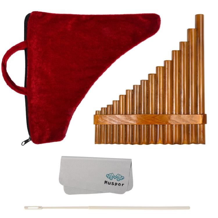 

Ручна Пан-флейта 15 натуральних бамбукових трубок Традиційний інструмент Капці