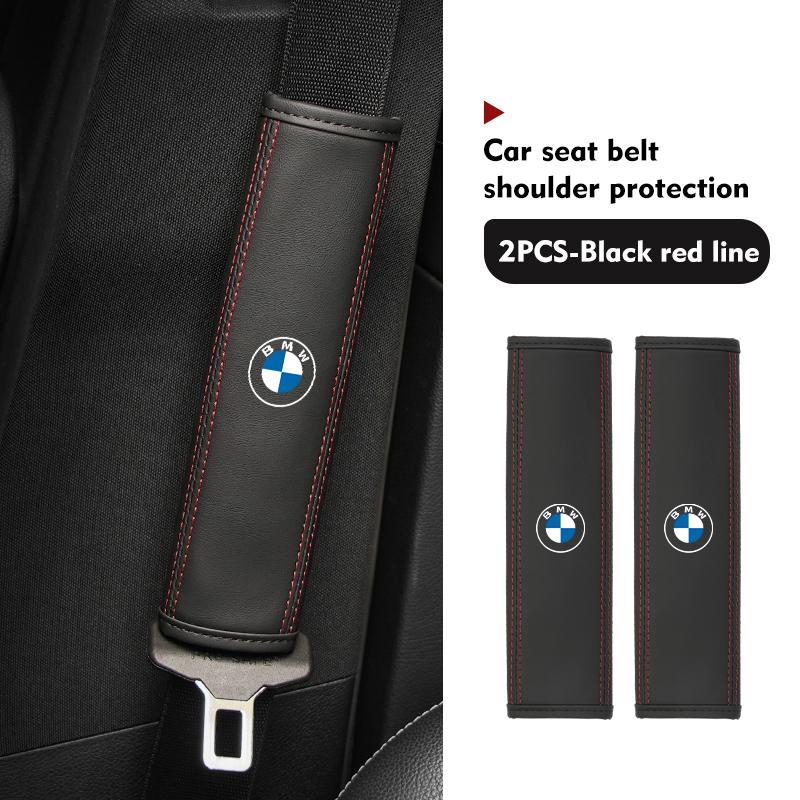 MLKH2 Leather Car Seat Belt Shoulder Cover Protection Accessories For BMW E90 E60 E46 E39 F30 F10 E87 X3 X4 X5 X1 G30 G20
