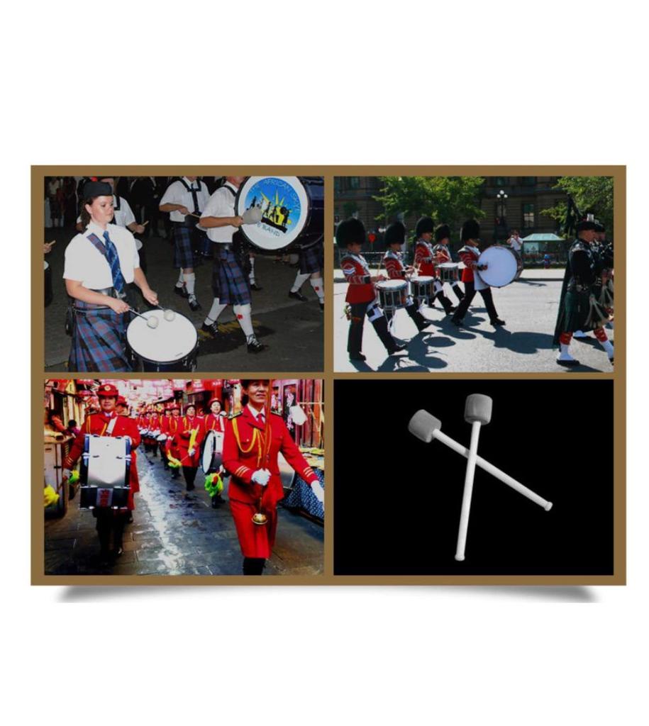 Cobalt Planet Bass Drum Mallet Set of 2 Drumstick Drumstick Mallet Brass Band Dora EVA Marching Gong Timpani Large Drum (gray)