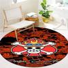 One Piece Straw Hat Pirates Round Area Rug Carpet Rug For Living Room Bedroom Sofa Playroom Decor Nonslip Floor Mat