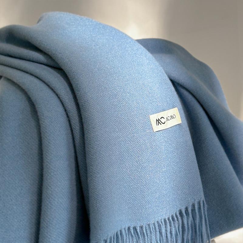 Cachecol Inverno Feminino Sólido 26 Cores Quente Espesso Caxemira Xale Moda Exterior Luxo Franjas Pashmina Envoltório Senhora Cachecóis à Prova de Vento