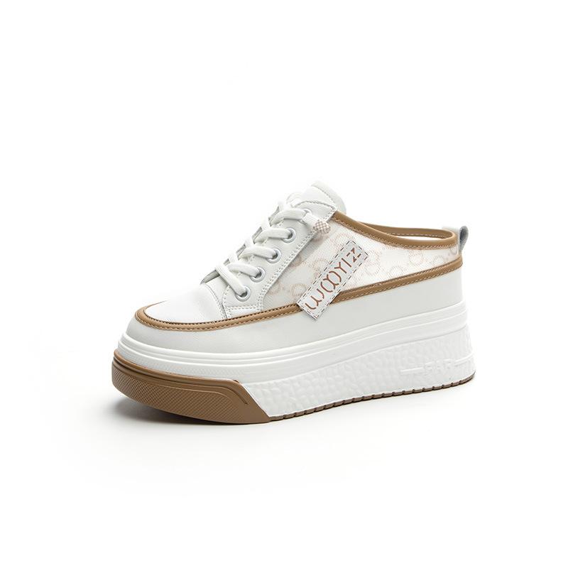 2025 spring half slippers women's bag head outer wear muffin thick sole inner height increase breathable shoes women's tide shoes ins Wenzhou women's