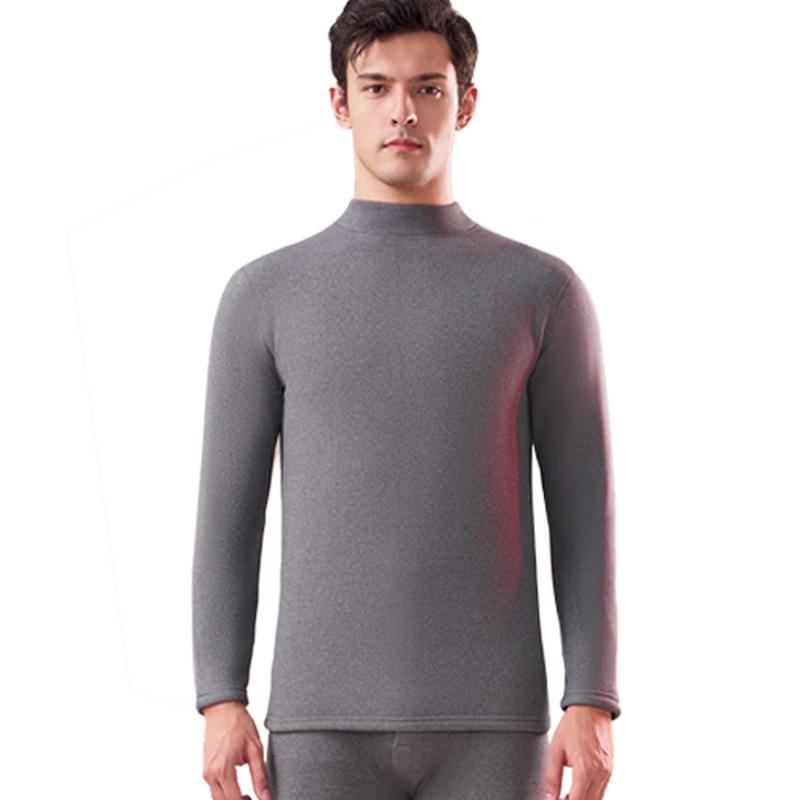 

Hengyuanxiang Men s Plush Lined Wool-Silk Thermal Underwear Set XL
