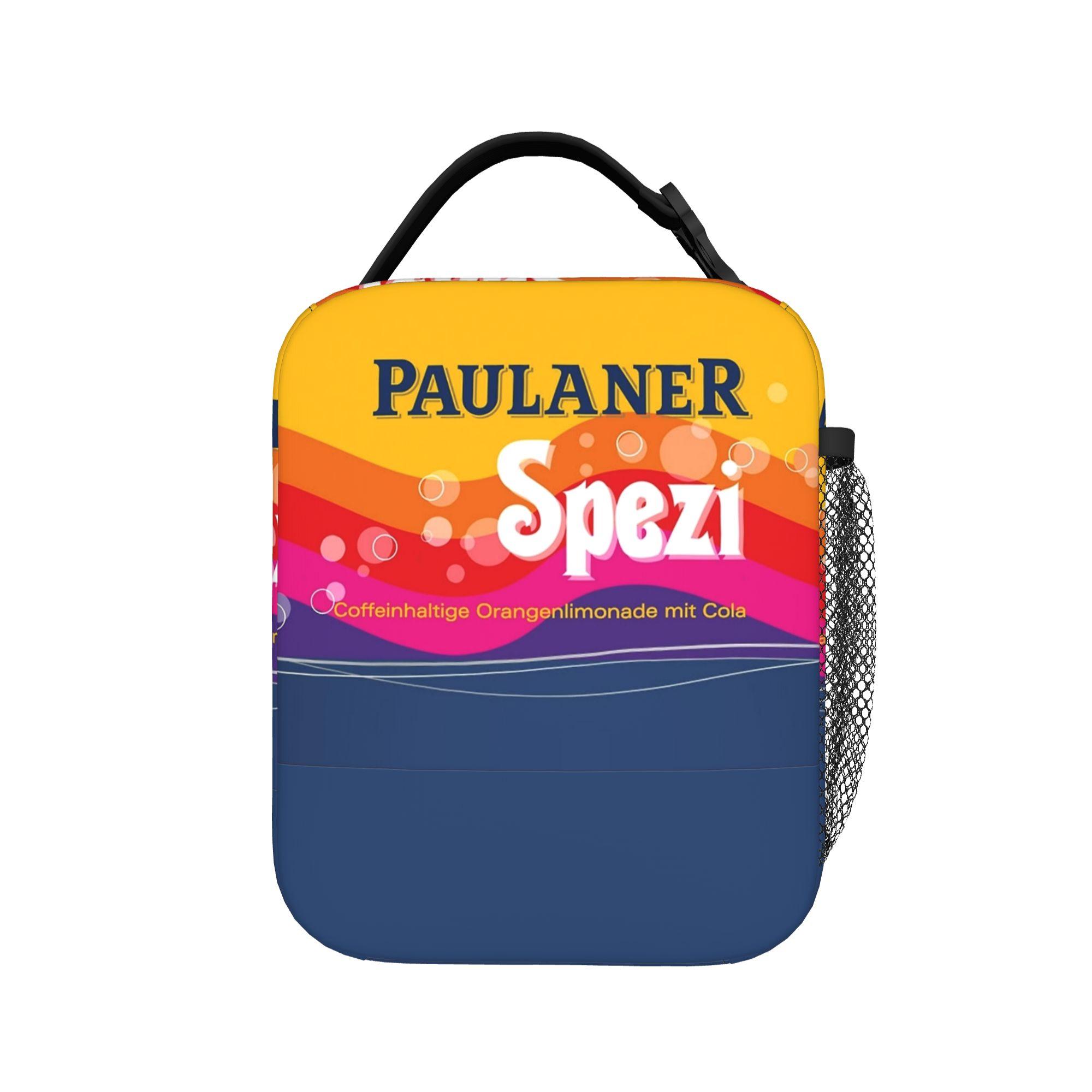 Paulaner Spezi Lunch Bag Germany Soda Drink Portable Insulated Lunch Box Child School Graphic Cooler Bag Funny Tote Food Bags One Size