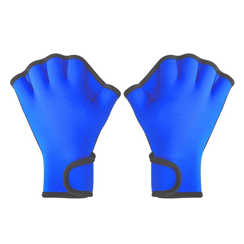 Mary Hot diving material hand webbed swimming training duck paw paddling palm rubber swimming gloves wholesale M синий