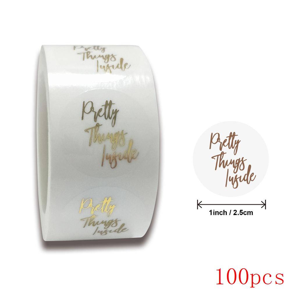 50-500Pcs Labels 1Inch Clear Gold Foil Thank You Stickers For Wedding Pretty Gift Cards Envelope Sealing Label Stickers
