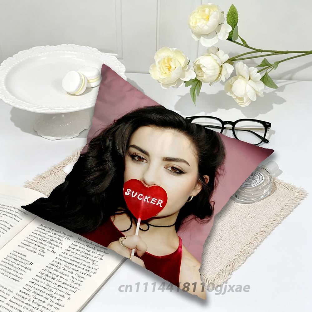 CCharli xcx Brat Crash Sucker Pillow Case For Home Bedroom Car Office Decoration Living Room Sofa Cushion Cover Suitable