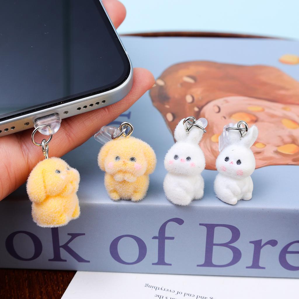 Type-c Phone Dust Plugs Cute Rabbit Decorative USB C Anti Loss Dustplugs for Samsung Xiaomi Android Charging Port Stopper Cap