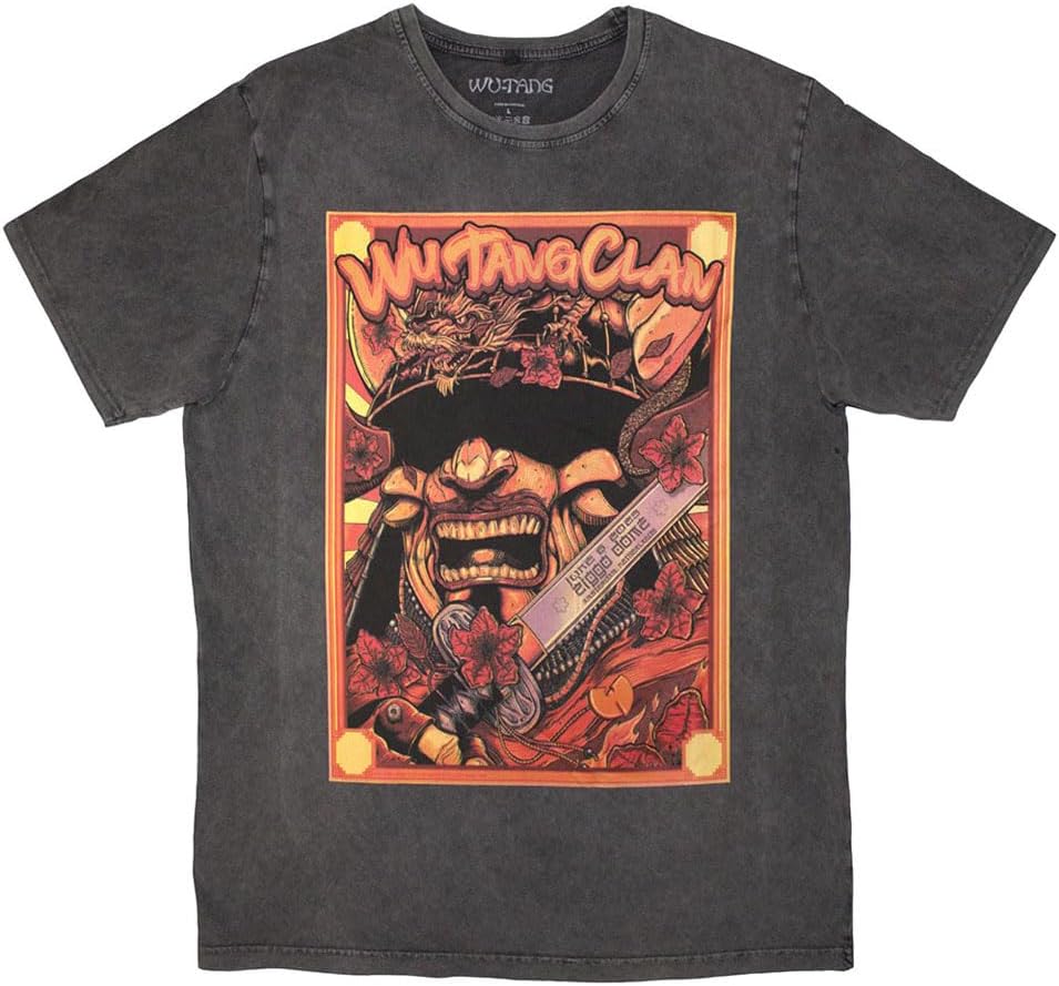 Men s Wu Tang Clan Amsterdam  23 Stone Wash T-Shirt Charcoal Grey XXXL