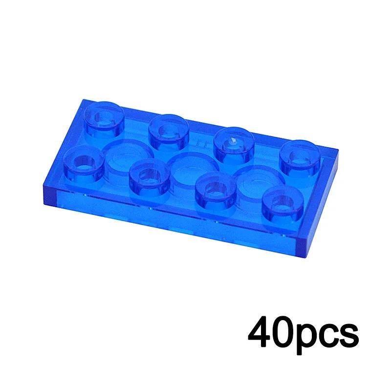 DIY Transparent Thin Plate Figures 3024 3023 Building Blocks 1x1 2X2 1x2 Dot Assemblage Educational Construction Clear Brick Toy