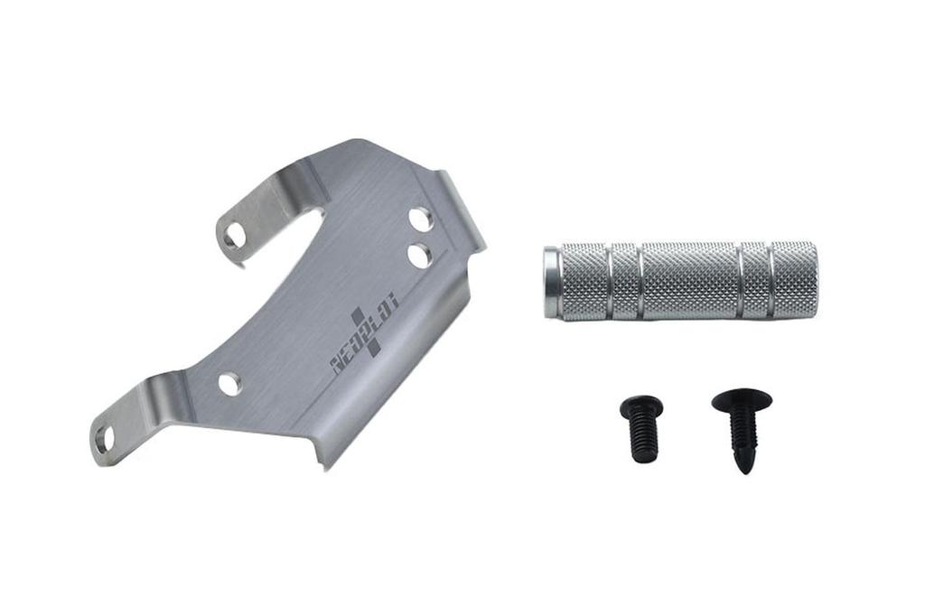 NEOPLOT Fußrastenbügel NEO NP77270, Verstellbare linke Fußposition für Suzuki Swift Sport (ZC33S)/Swift (ZC#3S/ZD#3S), Silber, 8cm
