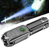 Multifunctional Strong Light Flashlight USB Rechargeable Telescopic Zoom Torch Lamp For Outdoor Camping Fishing Hiking Lantern