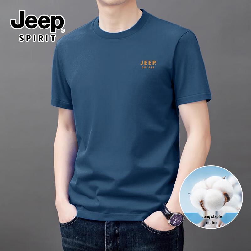 

JEEP SPIRIT Men s Heavyweight Short Sleeve Cotton T-Shirt L