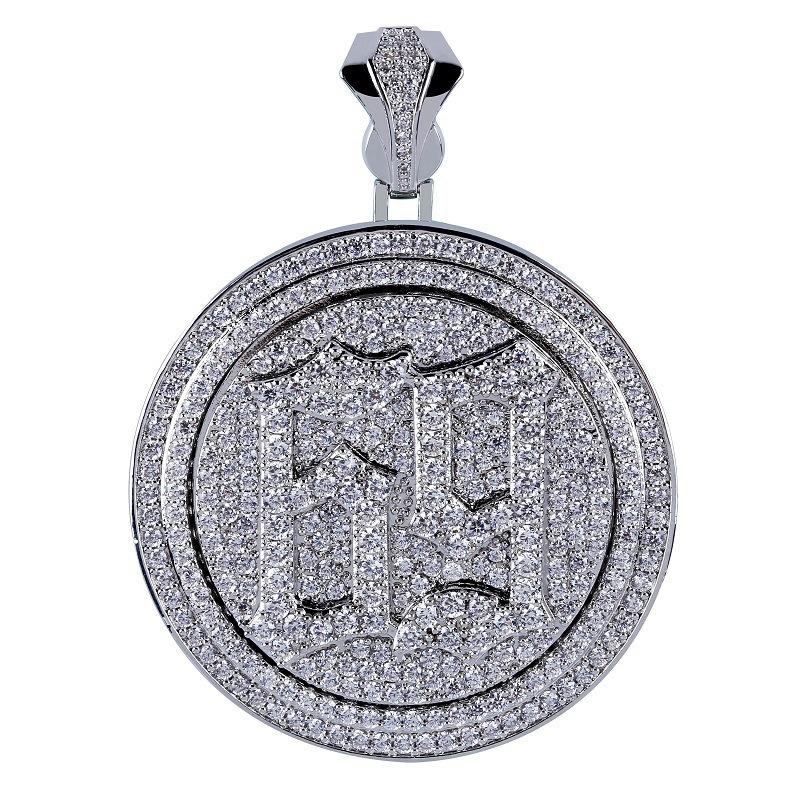 European and American Hip Hop Fashion Round Pendant Jewelry Necklace