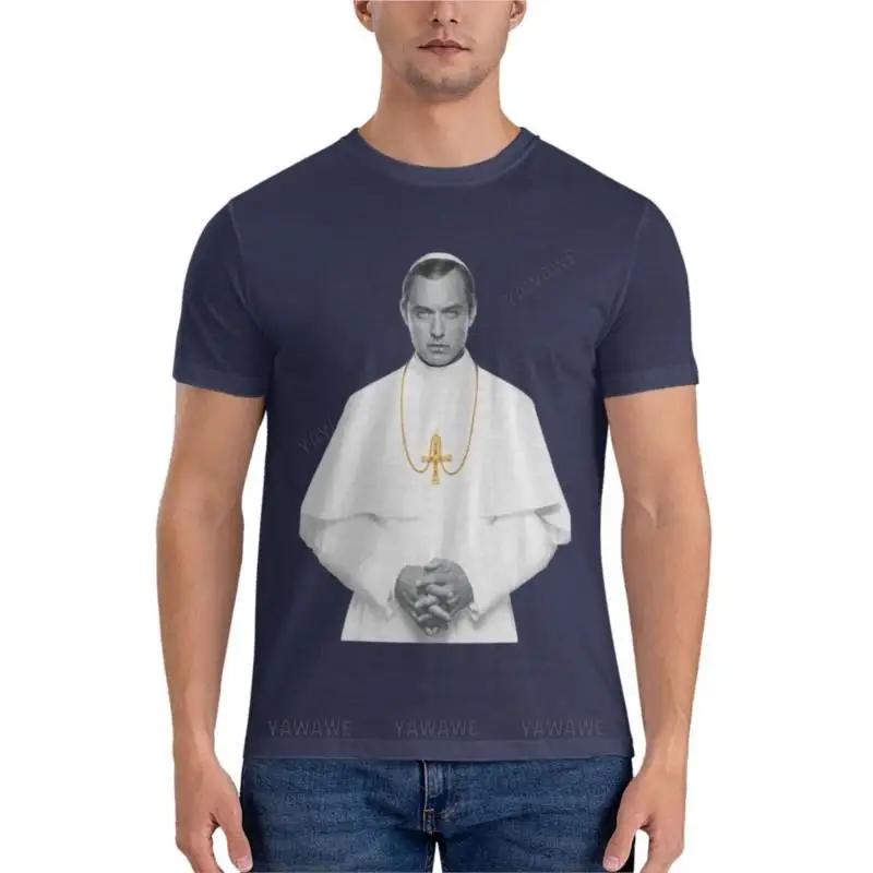 

2025 new model Lenny Belar Young Pope Pius XIII Jude Law Fitted korean fashion fitted t shirts for men mens short sleeve t 4XL