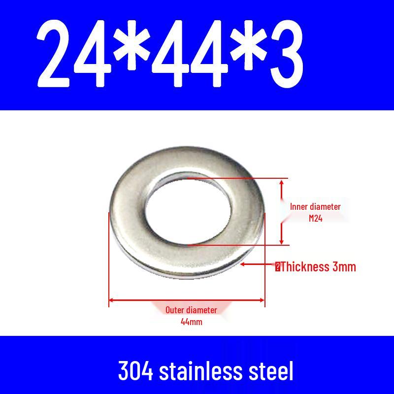 304 Stainless Steel Flat Gasket Washer, Metal Spacer for M2-M20.