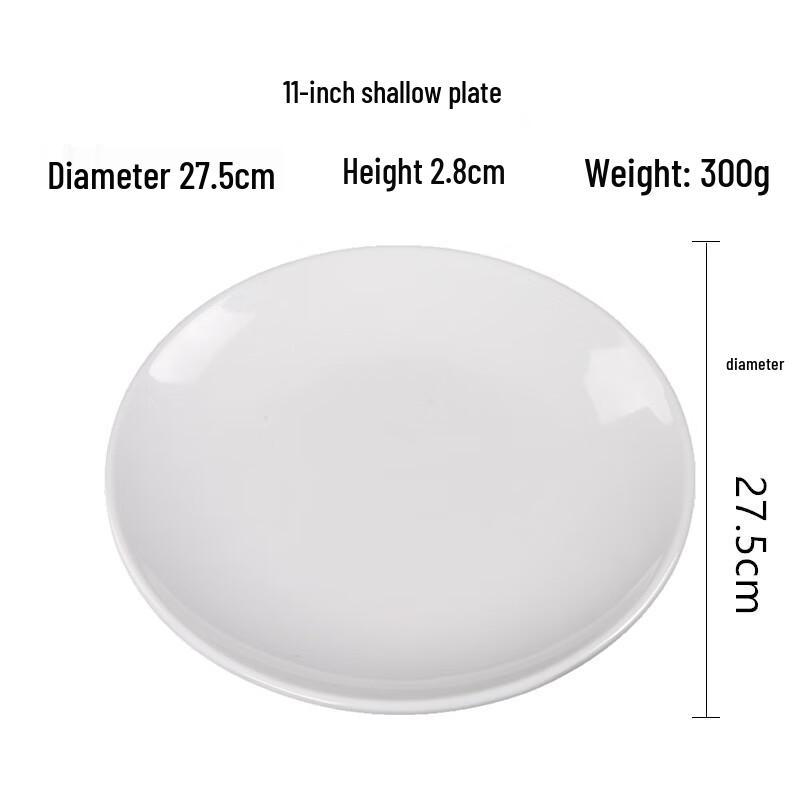 NHZHIW 11-inch White Melamine Round Plate