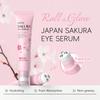 LAIKOU Sakura Faltenreduzierende Augencreme mit Roll-Applikator Schnelltrocknend Feuchtigkeitsspendend Hyaluronsäure Erfrischendes Augen-Serum 15ml