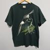 Vintage 2000 Bald Eagle Graphic Green Men's L Short Sleeve T-Shirt Nature Birds Unisex T-Shirt