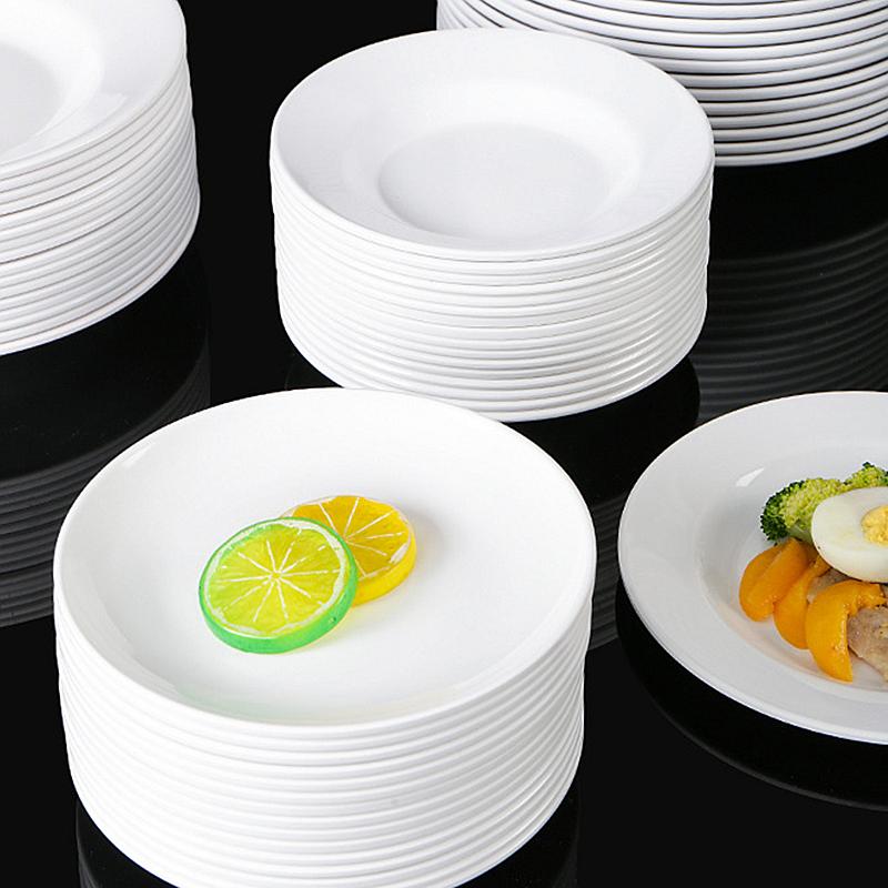Multiple Sizes Main Dinner Plate Eco Friendly Imitation Porcelain Picnic Fruit Snack Dessert Plates Bone Dishes  Kitchen Dishes