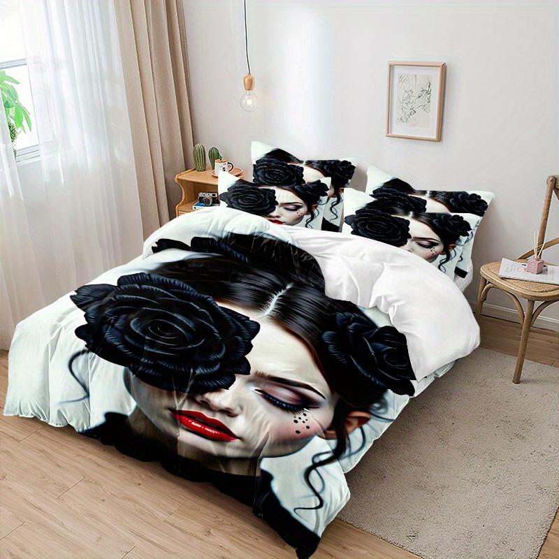 3Pcs Bedding Set 3D Printed Down Comforter Cover Set 1Pc Down Comforter Cover 2Pcs Pillowcases Without Core Ultra-Soft