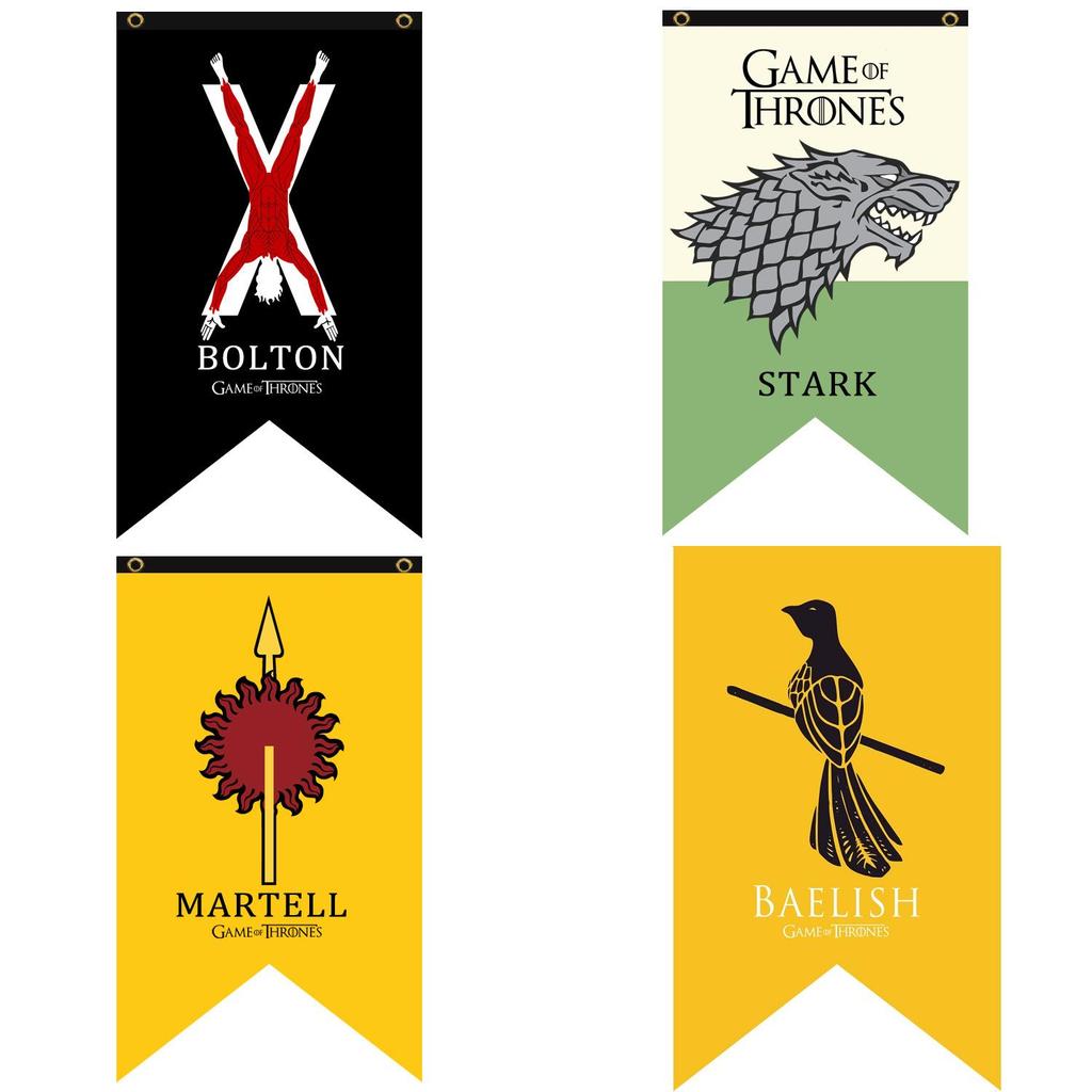 Banderola de Bandera de Juego de Tronos con Tejido de Poliéster para Decoración de Habitación Temática
