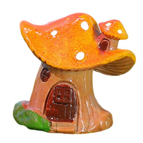 

Micro Landscape Ornaments Resin Mushroom House Fairy Garden Miniature Village Cottage for Succulents Bonsai Moss Terrarium Plant Pots Fish Tank Decor A