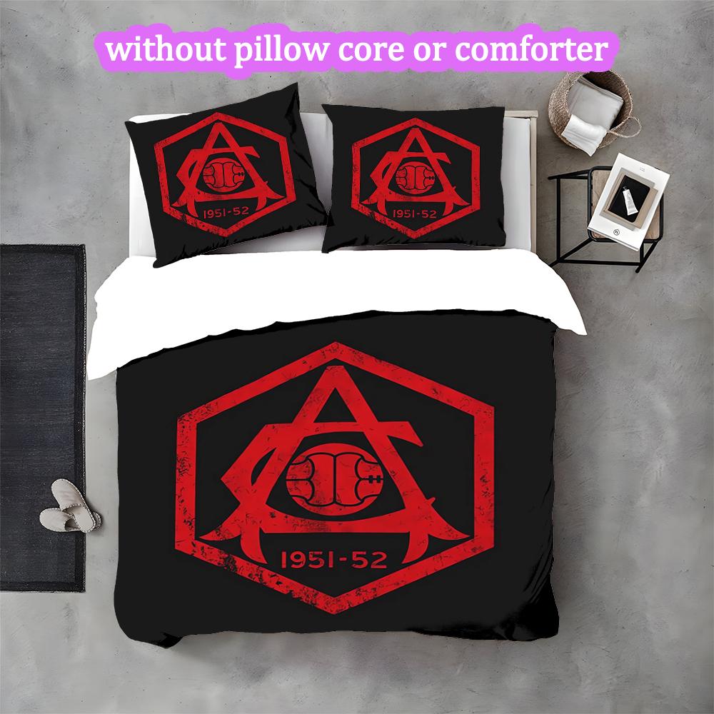 3pcs Duvet Cover Set, Football Club Bedding Set, Machine Washable, Breathable Fabric, All-Season Cozy Bedroom Accessory